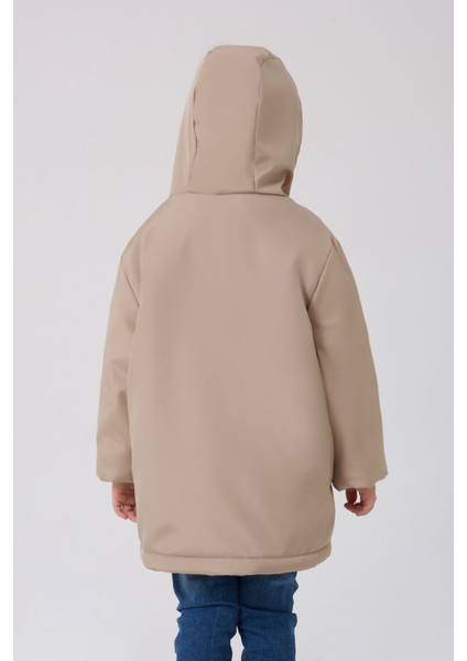 Erkek Çocuk Taş Kürklü Su ve Rüzgar Geçirmez Kapüşonlu 3 Kışlık Mont & Kaban & Parka FMPÇ-110