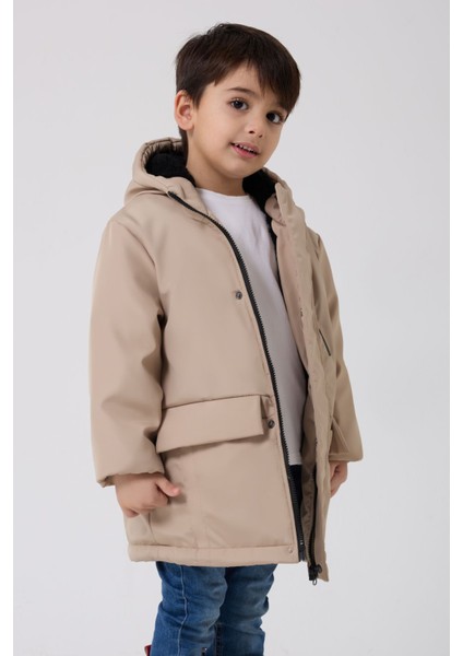 Erkek Çocuk Taş Kürklü Su ve Rüzgar Geçirmez Kapüşonlu 3 Kışlık Mont & Kaban & Parka FMPÇ-110 fiyatları