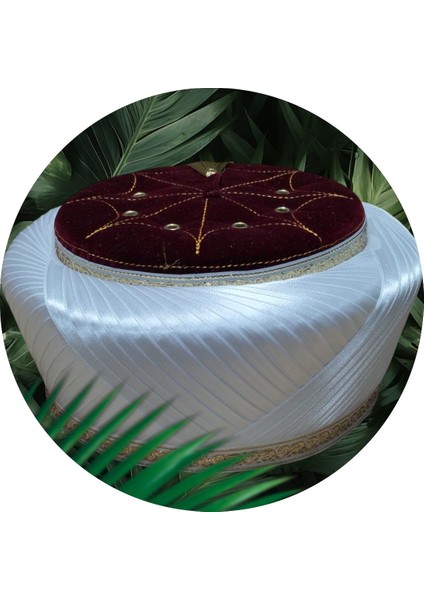 Lüks Imam Sarığı,bordo Sarık,imam Fesi,cübbe,takke,cami Malzemeleri ,S225
