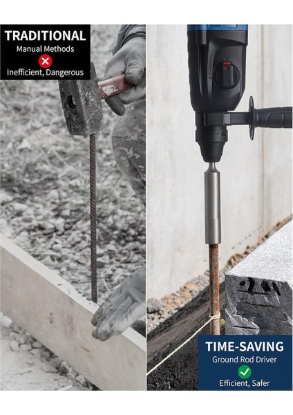 Sds Plus 5/8 Inç ve 3/4 Inç Toprak Çubukları Topraklama Çubuğu Sürücüsü, Entegre Topraklama Çubuğu Sürücüsü Adaptör Matkabı (Yurt Dışından) indirimleri