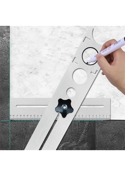 Çok Işlevli Evrensel Fayans Deliği Bulucu 40CM Evrensel Cetvel Kalınlık 1mm Delme Aracı (Yurt Dışından)