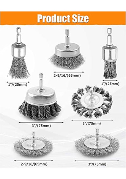 Matkap 20 Adet Tel Fırça, 1/4 Inç Hex Shank Tel Bardak Fırçası Kaba Karbon Çelik Kıvrımlı, Pas Temizleme Harika (Yurt Dışından)