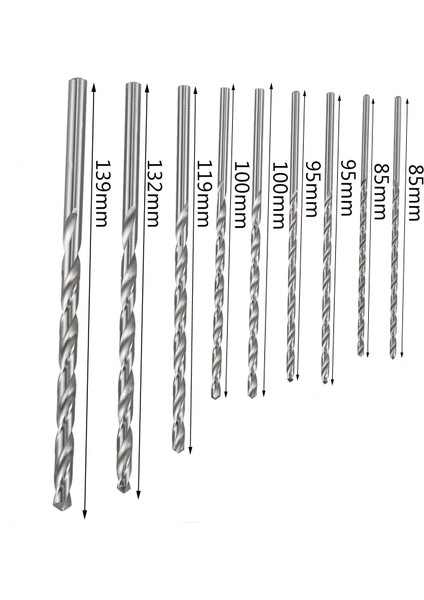 Ekstra Uzun Hss Matkap Uçları 2mm 2.5mm 3mm 4mm 5mm 6mm Set (Yurt Dışından)