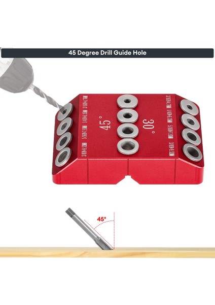 Açılı ve Düz Delik 30/45/90 ° Açılı Matkap Deliği Kılavuzu Jig, Kablo Korkuluk Gecikmesi Vida Delme Şablonu, 4 Matkap Ucu (Yurt Dışından) indirimleri
