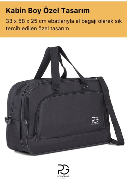 Konfor Modeli Çok Gözlü Seyahat Tatil Spor Kabin Boy Kumaş Valiz El ve Omuz Çantası