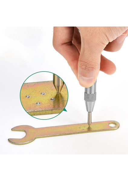 1 Adet Hss Merkez Punch Stator Delme Otomatik Merkez Pin Punch Yaylı Işaretleme Delme Aracı Koruyucu Kılıflı-Kırmızı ve Gümüş (Yurt Dışından)