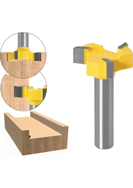 8mm Shank 3 Diş T-Yuvası Freze Ucu Frezeleme Düz Kenar Yiv Açma Freze Kesici Ahşap Ahşap Işleri Kesme Sapı (Yurt Dışından)