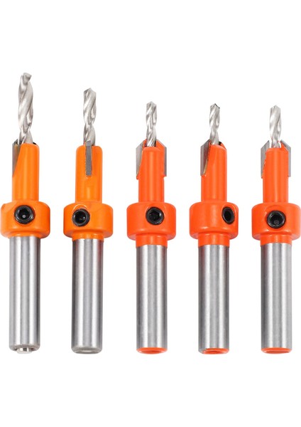 Adet Ahşap Delik Matkap Ucu, 8 mm Shank Havşa Matkap Ucu Yönlendirici Ucu, Ahşap Çalışma Sayacı Lavabo Matkap Ucu Seti Vida Kesici (Yurt Dışından)