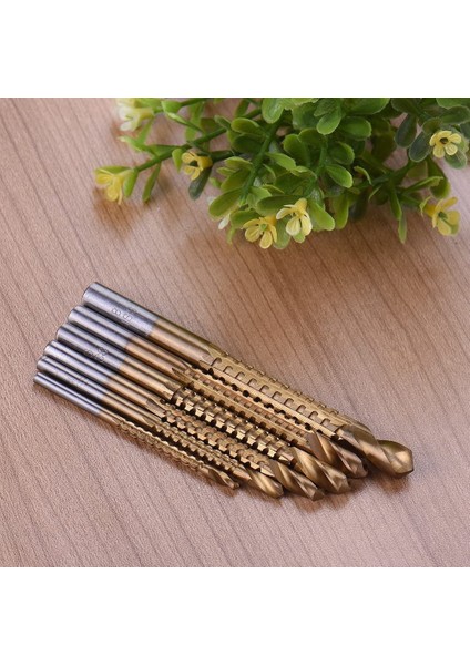 6 Adet Titanyum Matkap Testere Ucu Seti, Hss Tırtıklı Uç Delik Delme, 3-8mm Marangoz Demir Testere Matkap Uçları Seti (Yurt Dışından)