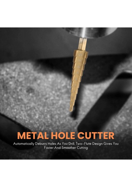 3 Adet Hss Adım Konik Konik Matkap Ucu Seti Metal Delik Kesici Metrik 3-12 4-12 4-20MM 1/4 Inç Titanyum Kaplamalı Metal Altıgen Konik (Yurt Dışından)