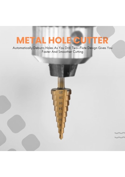 3 Adet Hss Adım Konik Konik Matkap Ucu Seti Metal Delik Kesici Metrik 3-12 4-12 4-20MM 1/4 Inç Titanyum Kaplamalı Metal Altıgen Konik (Yurt Dışından)