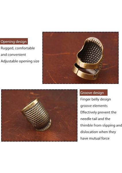 10 Parça Dikiş Yüksük Seti, 2 Renkli Metal Yüksüklü Deri Parmak Koruyucular, El Dikiş Iğne Işleri Iğne Pedleri (Yurt Dışından) modelleri