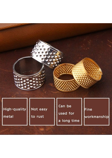 10 Parça Dikiş Yüksük Seti, 2 Renkli Metal Yüksüklü Deri Parmak Koruyucular, El Dikiş Iğne Işleri Iğne Pedleri (Yurt Dışından) indirimleri