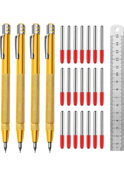 Tungsten Karbür Çizici, Yivli Alüminyum Sap, Bonus Işaretleme Uçları ve Çelik Cetvel, Detaylı El Sanatları Mükemmel (Yurt Dışından)