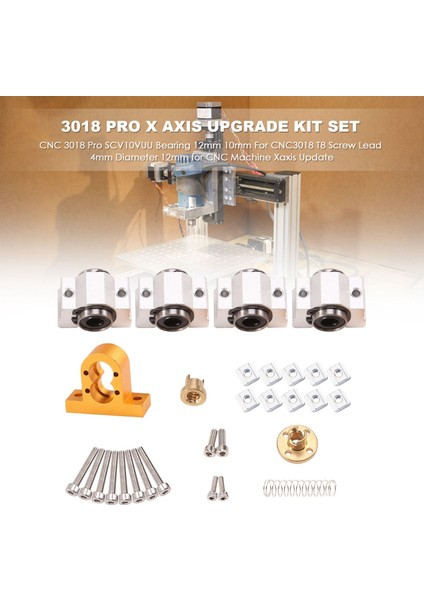 Cnc 3018 Pro SCV10VUU Rulman 12MM 10MM CNC3018 T8 Vida Kurşun 4mm Çap 12MM Cnc Makinesi Xaxis Güncelleme (Yurt Dışından)