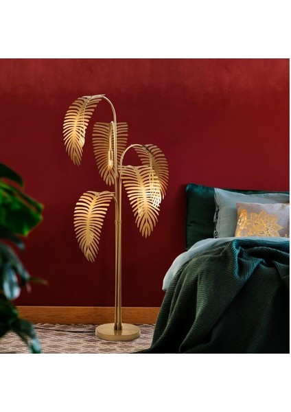 Palm Metal Yapraklı 5'li Lambader