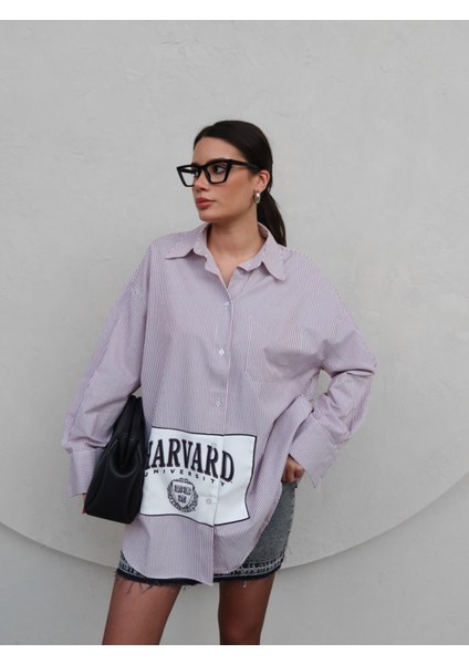 Baskılı Oversize Gömlek