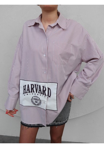 Baskılı Oversize Gömlek