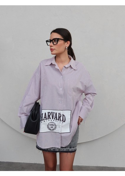 Baskılı Oversize Gömlek
