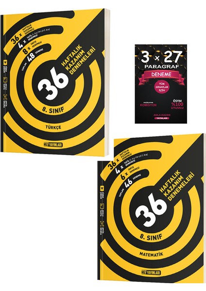 (Sınıf: 8) Türkçe / Matematik Haftalık 36 Deneme