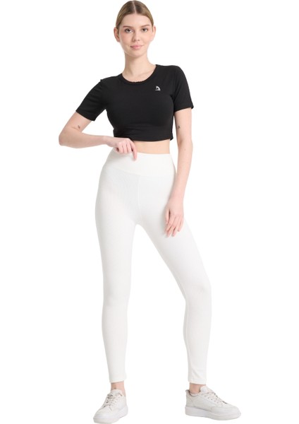 Kadın Siyah %80 Modal %20 Elastan Kadın Compression Kısa Kol Crop - Nefes Alan ve Esnek Crop fiyatları