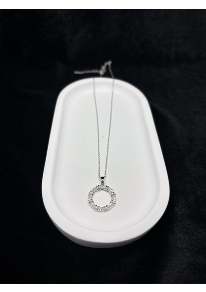 Xupıng Jewelry Zirkon Taşlı Gümüş Kaplama Halka Kolye – Paslanmaz Çelik modelleri