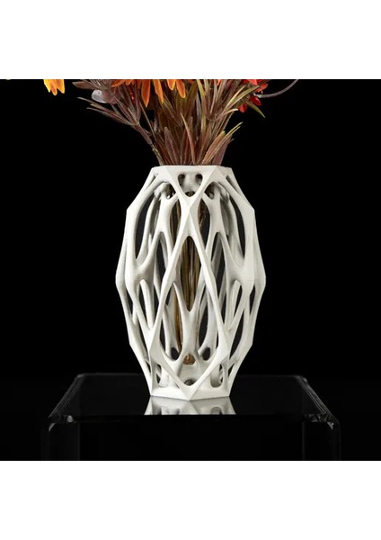 Soyut Tasarımlı Beyaz Modern Vazo