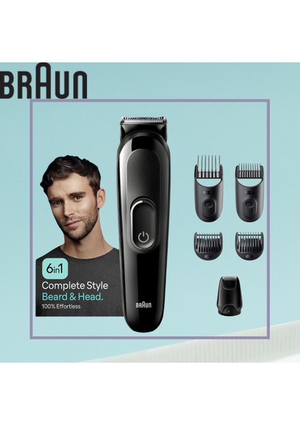 6'sı 1 Arada Sakal Saç ve Daha Fazlası Için Hepsi Bir Arada Şekillendirme Seti Siyah