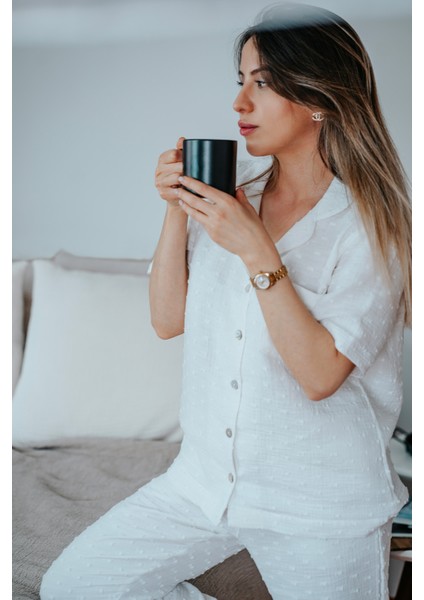 2 Kat Müslin Kadın Pijama Takımı Pamuk