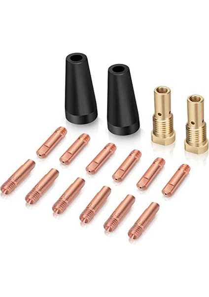 16 Adet Flux Çekirdekli Gazsız Nozul Uçları Kiti K3493-1, 0,035 Inç Temas Uçları ve Century FC90/80GL Titanyumlu Gaz Difüzörleri (Yurt Dışından)