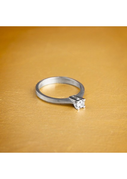 Gıbyjewel Düz Kare Tırnak (Arası Kontürlü) 925 Ayar Gümüş Tektaş Yüzük -3 mm modelleri