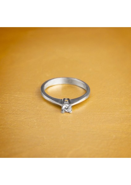 Gıbyjewel Düz Kare Tırnak (Arası Kontürlü) 925 Ayar Gümüş Tektaş Yüzük -3 mm indirimleri
