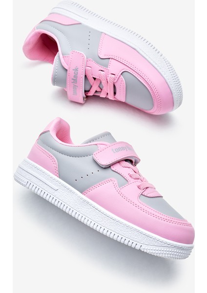 Çocuk Unisex Buz Pembe Termo Taban Cırtlı Lastik Bağcıklı Spor Ayakkabı