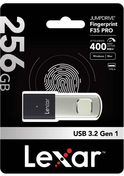 256GB Parmak Izi Okuyuculu F35 Pro 300MB 3.2 USB Flash Bellek