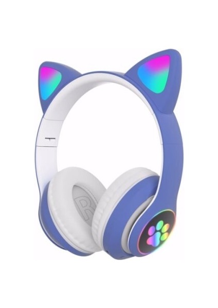 Kedi Figürlü Bluetooth Kulaklık Mavi Renkli modelleri