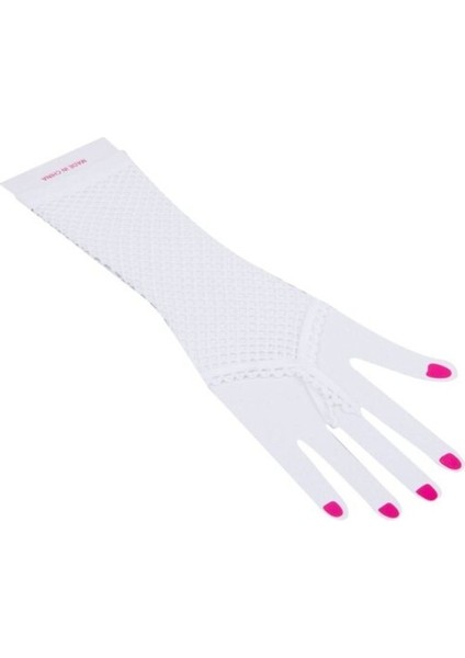 Örgü Beyaz Parmak Arası File Eldiven 26 cm indirimleri