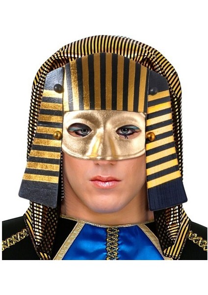 Mısırlı Maskesi Lastik Aparatlı Firavun Maskesi 21x23 cm