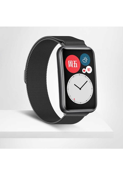 Huawei Watch Fit Metal Kordon Dönüştürücü Zore - SIYAH-8682314129275-MRYN53684