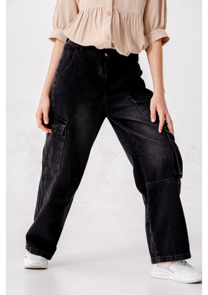 Kız Çocuk Bel Kordonlu Kot Pantolon 2198 modelleri