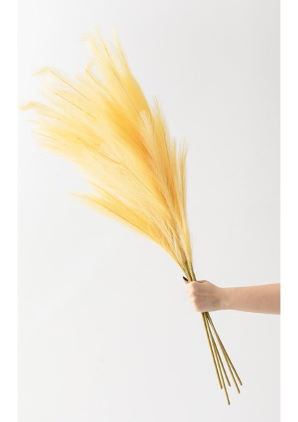 Yapay Pampas 100 cm Tek Dal Sarı 5'li