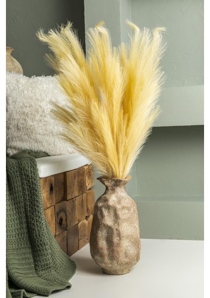 Yapay Pampas 100 cm Tek Dal Sarı 5'li