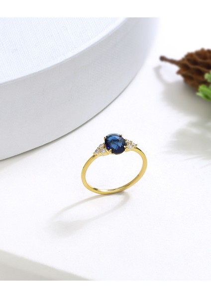Safir Renkli Taşlı Gümüş Yüzük modelleri
