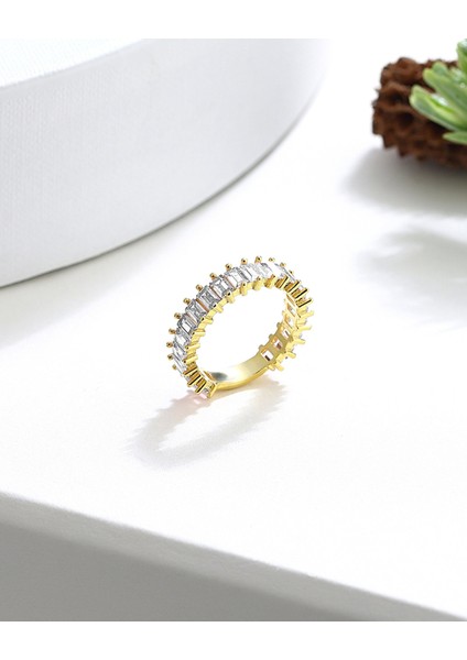 Baget Taşlı Gümüş Tamtur Yüzük modelleri