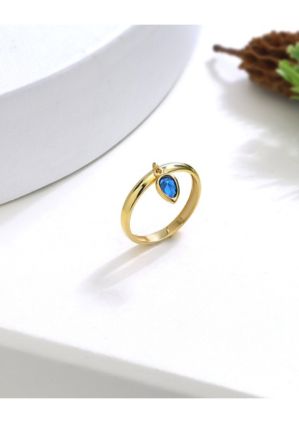 Safir Renkli Taşlı Gümüş Yüzük modelleri