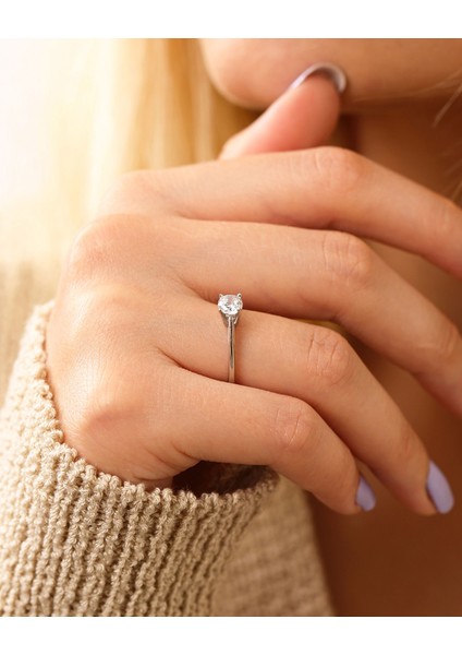 Gümüş Tektaş Yüzük modelleri