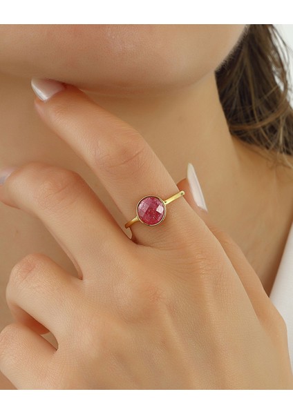 Turmalin Renkli Taşlı Gümüş Yüzük fiyatları