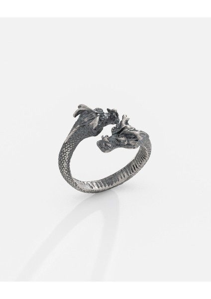 Gümüş Çift Başlı Ejderha Yüzük