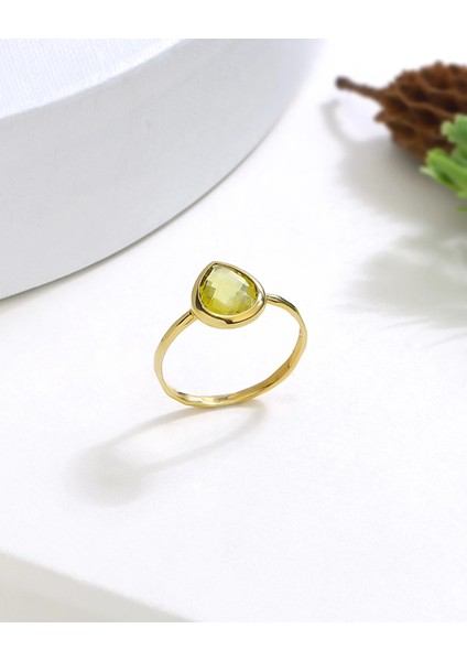 Sitrin Renkli Taşlı Gümüş Yüzük modelleri