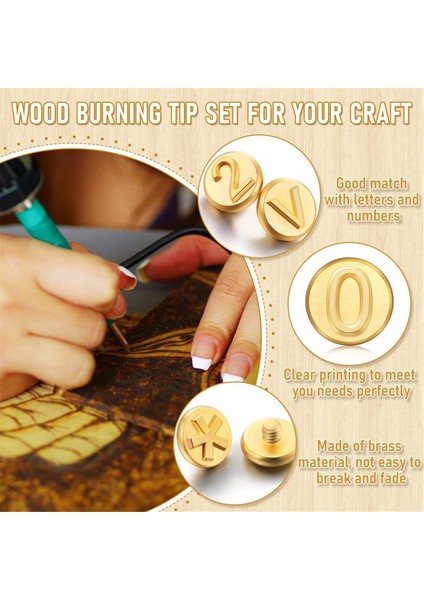 56 Parça Ahşap Yakma Ucu Harf Ahşap Yakma Ucu Seti Alfabe Rakam Sembol Ab Fişi Dahil (Yurt Dışından) modelleri