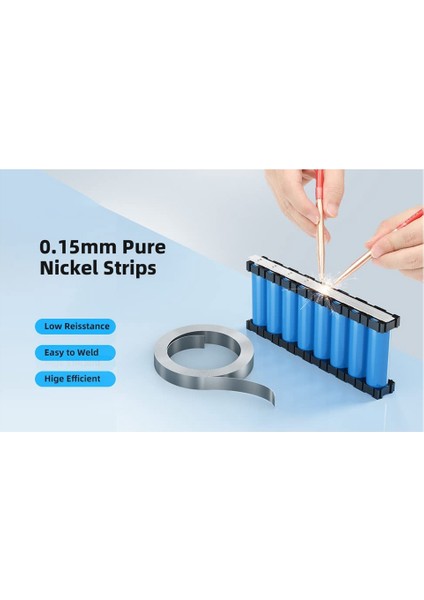 Saf Nikel Şeritler, Yüksek Kapasiteli Pil Paketleri Yapımı ve Pil Nokta Kaynağı 32FT 0,15 x 8mm Kalın Nikel Şeritler (Yurt Dışından) modelleri